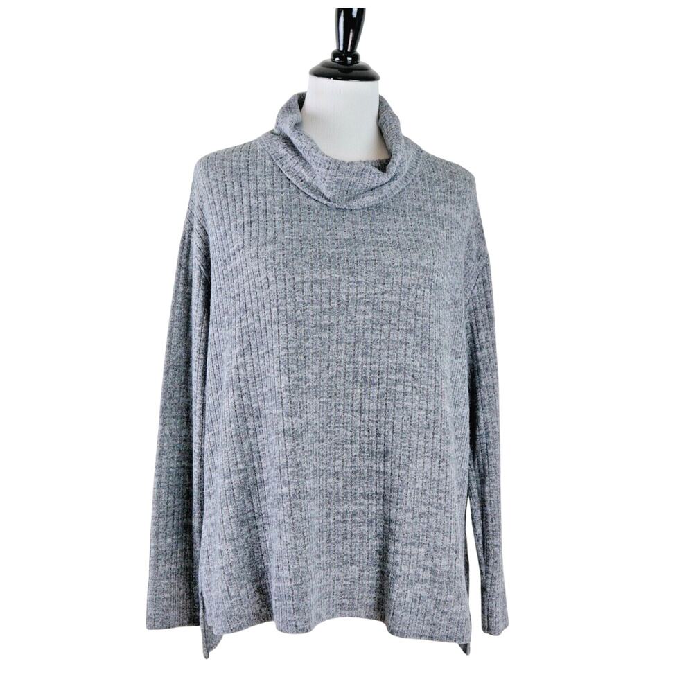 Anthropologie Size S Maeve Ribbed Turtleneck Sweater Gray - Picture 3 of 11